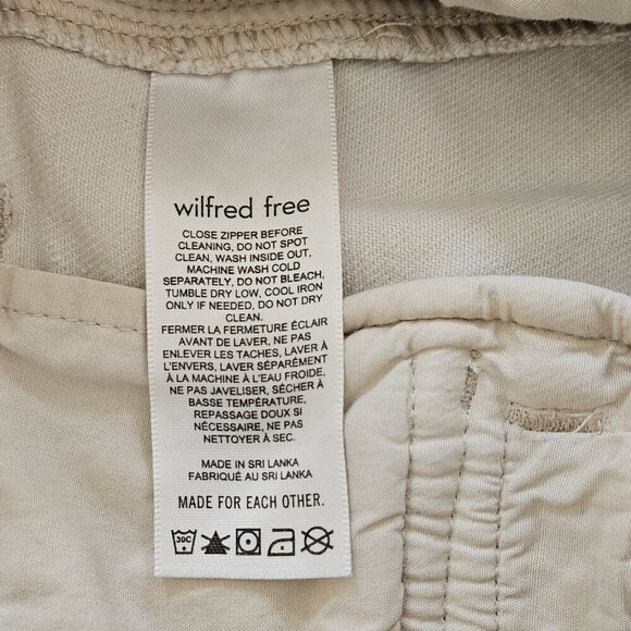 Wilfred Pants Womens 14 Beige Twill Straight Cargo Pockets Streetwear Preppy - Picture 14 of 16